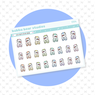 Sick With Fever Bears Colorful Bubba Bear Studios Sick With Fever Bears