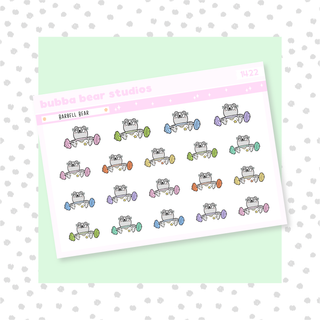 Barbell Bear Colorful Bubba Bear Studios Barbell Bear