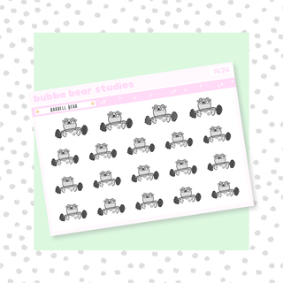 Barbell Bear Minimal Bubba Bear Studios Barbell Bear