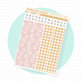 Hobonichi Cousin DAILY - Hello Daisy Page 2 - Washi & Checklist Circles Bubba Bear Studios Hobonichi Cousin DAILY - Hello Daisy Stationery