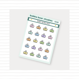 Binder Clip - Mini Sheet Colorful Bubba Bear Studios Binder Clip - Mini Sheet Stationery