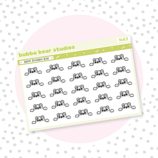 Happy Peekaboo Bears Grey Bubba Bear Studios Happy Peekaboo Bears Stationery