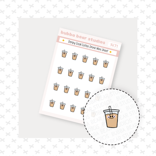 Derpy Iced Coffee Drink - Mini Sheet Bubba Bear Studios Derpy Iced Coffee Drink - Mini Sheet Stationery