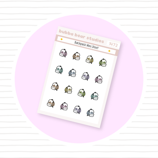 Backpack - Mini Sheet Colorful Bubba Bear Studios Backpack - Mini Sheet Stationery