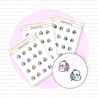 Backpack - Mini Sheet Buy All (Set of 3) Bubba Bear Studios Backpack - Mini Sheet Stationery