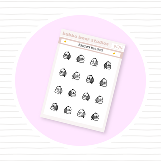 Backpack - Mini Sheet Minimal Bubba Bear Studios Backpack - Mini Sheet Stationery
