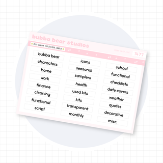 Tabbed Divider Labels for Disc Album Sticker Storage Clean Crisp Font Bubba Bear Studios Tabbed Divider Labels for Disc Album Sticker Storage Stationery