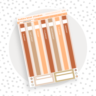 Hobonichi Cousin DAILY - Summer Solstice Page 1 - Date Cover Strips Bubba Bear Studios Hobonichi Cousin DAILY - Summer Solstice Stationery