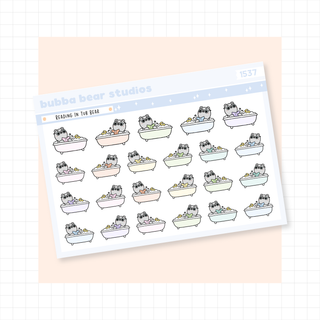 Reading in Tub Bears Colorful Bubba Bear Studios Reading in Tub Bears Stationery