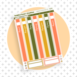 Hobonichi Cousin DAILY - Summer Sweet Page 1 - Date Cover Strips Bubba Bear Studios Hobonichi Cousin DAILY - Summer Sweet Stationery