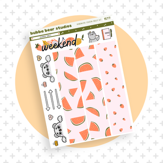 Hobonichi Cousin DAILY - Summer Sweet Page 3 - Washi & Doodles Bubba Bear Studios Hobonichi Cousin DAILY - Summer Sweet Stationery