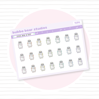 School Bear in Skirt Colorful Bubba Bear Studios School Bear in Skirt Stationery