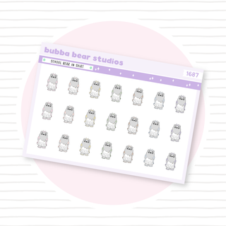 School Bear in Skirt Muted Bubba Bear Studios School Bear in Skirt Stationery