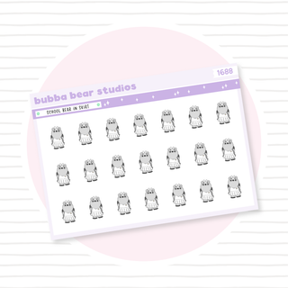 School Bear in Skirt Minimal Bubba Bear Studios School Bear in Skirt Stationery