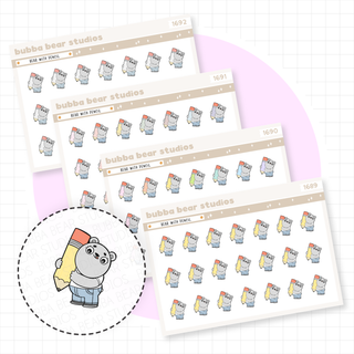 Bear with Pencil Buy All (Set of 4) Bubba Bear Studios Bear with Pencil Stationery