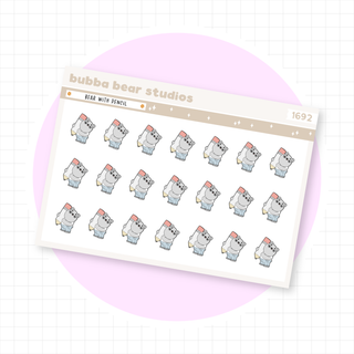 Bear with Pencil Minimal Bubba Bear Studios Bear with Pencil Stationery