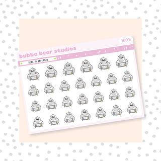 Bear in Backpack Minimal Bubba Bear Studios Bear in Backpack Stationery