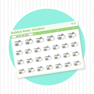 Savings Jar Beans Minimal Bubba Bear Studios Savings Jar Beans Stationery
