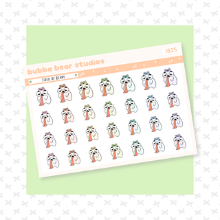 Tired AF Beans Colorful Bubba Bear Studios Tired AF Beans Stationery