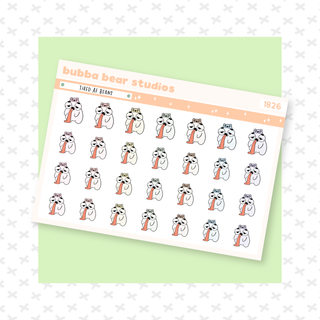 Tired AF Beans Muted Bubba Bear Studios Tired AF Beans Stationery