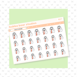 Tired AF Beans Minimal Bubba Bear Studios Tired AF Beans Stationery