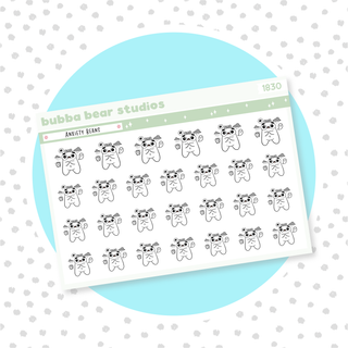 Anxiety Beans Minimal Bubba Bear Studios Anxiety Beans Stationery