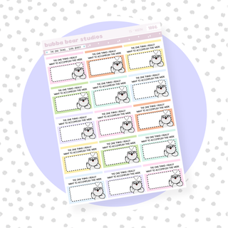 The One Thing... Goal Boxes Standard Colorful Bubba Bear Studios The One Thing... Goal Boxes Stationery