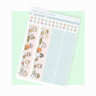 Hobonichi Cousin DAILY - Grab Yo Stretchy Pants Page 2 - Washi & Checklist Circles Bubba Bear Studios Hobonichi Cousin DAILY - Grab Yo Stretchy Pants Stationery