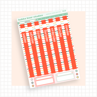 Hobonichi Cousin DAILY - Decked Out Page 1 - Date Cover Strips Bubba Bear Studios Hobonichi Cousin DAILY - Decked Out Stationery