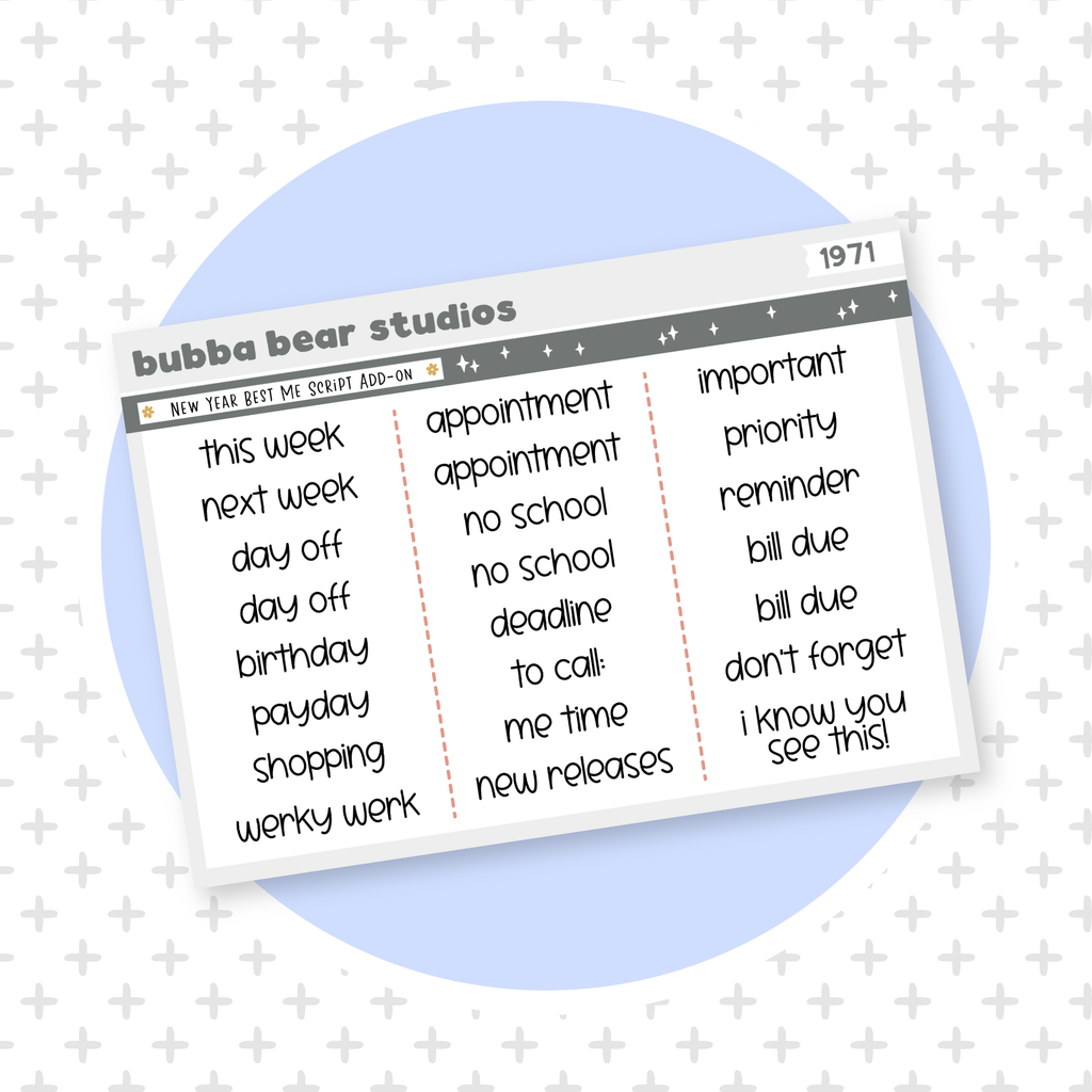 New Year Best Me Script Add-On – Bubba Bear Studios