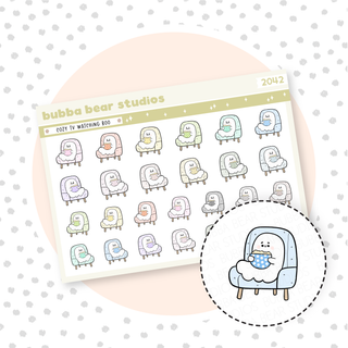 Cozy TV Watching Boo Bubba Bear Studios Cozy TV Watching Boo Stationery