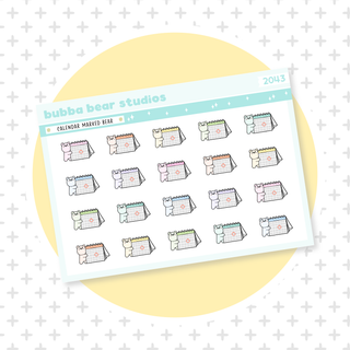 Calendar Marked Bear Colorful Bubba Bear Studios Calendar Marked Bear