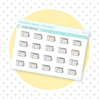 Calendar Marked Bear Muted Bubba Bear Studios Calendar Marked Bear