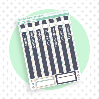 Hobonichi Cousin DAILY - Easter Meadow Page 1 - Date Cover Strips Bubba Bear Studios Hobonichi Cousin DAILY - Easter Meadow Stationery