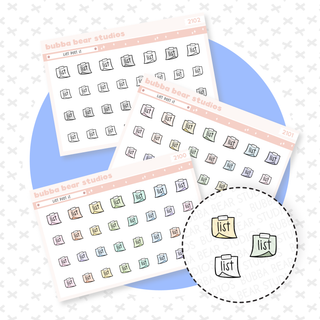 List Post It Quarter Sheet Buy All (Set of 3) Bubba Bear Studios List Post It Stickers