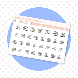 List Post It Quarter Sheet Muted Bubba Bear Studios List Post It Stickers