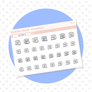 List Post It Quarter Sheet Minimal Bubba Bear Studios List Post It Stickers