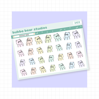 Mischief Bear Colorful Bubba Bear Studios Mischief Bear Stickers