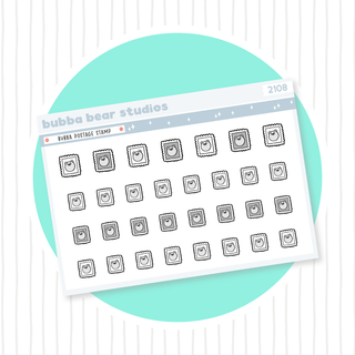 Bubba Postage Stamp Quarter Sheet Minimal Bubba Bear Studios Bubba Postage Stamp Stickers