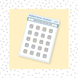 Bubba Postage Stamp Mini Sheet Colorful Bubba Bear Studios Bubba Postage Stamp Stickers