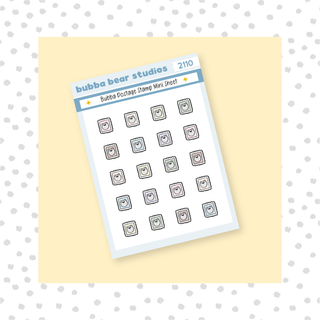 Bubba Postage Stamp Mini Sheet Muted Bubba Bear Studios Bubba Postage Stamp Stickers