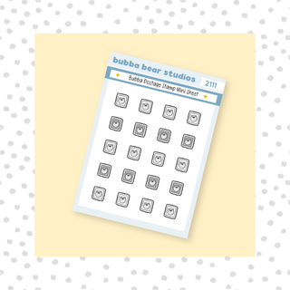 Bubba Postage Stamp Mini Sheet Minimal Bubba Bear Studios Bubba Postage Stamp Stickers