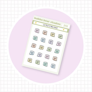 List Post It Mini Sheet Colorful Bubba Bear Studios List Post It Stickers
