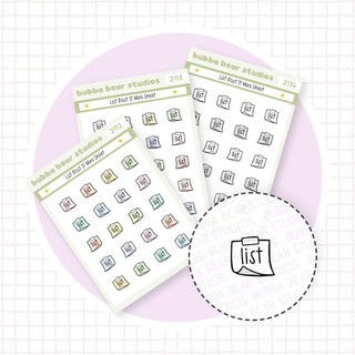 List Post It Mini Sheet Buy All (Set of 3) Bubba Bear Studios List Post It Stickers
