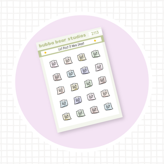 List Post It Mini Sheet Muted Bubba Bear Studios List Post It Stickers