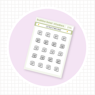 List Post It Mini Sheet Minimal Bubba Bear Studios List Post It Stickers