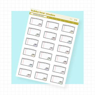 Notebook Bear Boxes Mini Muted Bubba Bear Studios Notebook Bear Boxes Stickers