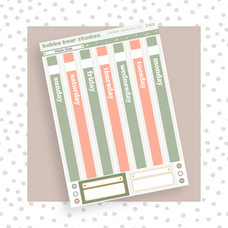 Hobonichi Cousin DAILY - Modern Spring Page 1 - Date Cover Strips Bubba Bear Studios Hobonichi Cousin DAILY - Modern Spring Stickers