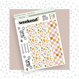 Hobonichi Cousin DAILY - Modern Spring Page 3 - Washi & Doodles Bubba Bear Studios Hobonichi Cousin DAILY - Modern Spring Stickers