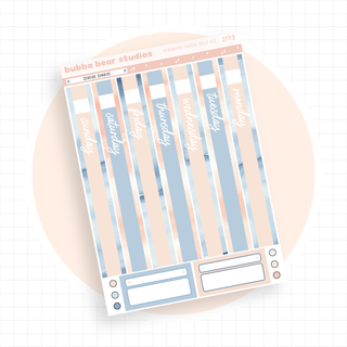 Hobonichi Cousin DAILY - Seaside Sunrise Page 1 - Date Cover Strips Bubba Bear Studios Hobonichi Cousin DAILY - Seaside Sunrise Stickers